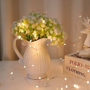 Mini LED Fairy String Lights Battery Operated 30LEDs Battery Powered Copper Wire Mini Firefly Twinkle Lights for Bedroom Christmas Wedding Party Decoration Warm White
