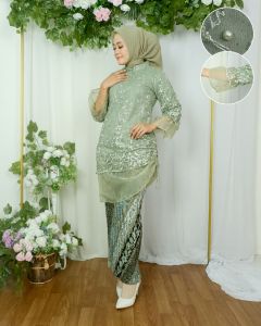 KODE ALT - Set Tunik Tule Bordir Mix Organza / Kebaya Sarimbit / Kebaya Kodangan / Set Tunik Modern Terbaru