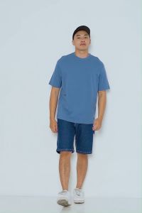 Kale Dexter T-Shirt Organic Cotton 24s Oversize Fit | Steel Blue