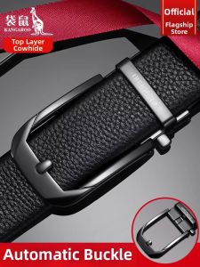 Kangaroo | Mens Leather Belt Head Layer Cowhide Auto Buckle Pin Buckle  Business