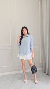 Lila Top Kemeja Wanita Lengan Panjang Orecca