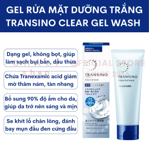 Gel rửa mặt dưỡng trắng mờ thâm Transino Clear Gel Wash 110g Nhật