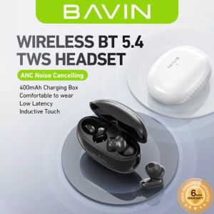 BAVIN BA78 Hi-Fi TWS Bluetooth 5.4 Earbuds | Compact Wireless | ANC Noise Cancellation AI Translator & Smart Touch