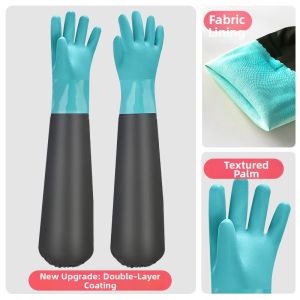 Waterproof Anti-puncture Non-slip Durable Long Rubber Gloves