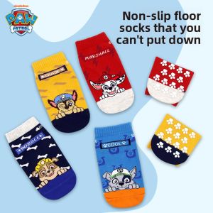 Non-Slip Childrens Socks Paw Patrol Cartoon Design Cotton Polyester Blend Floor Socks for Boys And Girls Spring Autumn