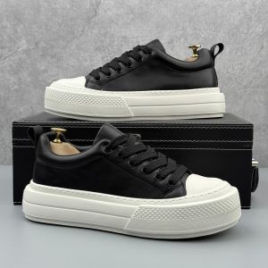 Trendy Mens Thick-Heeled Casual Shoes Autumn New Style Heightening Sneakers Comfortable Breathable round Toe Sporty Casual