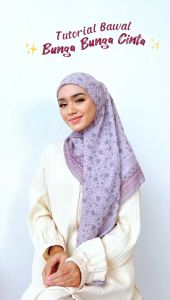 BAWAL SQUARE BUNGA-BUNGA CINTA PREMIUM COTTON VOILE [Bidang 45 & Bidang 50] By Hanami