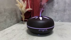 Wood Grain Humidifier Essential Oil Aroma Diffuser Indoor Air Purifier 7color nightlight