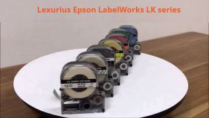 Label tape printer Epson LW Refill Cartridge Labelworks Professional Tape Label Refil Catridge Compatible Epson Label Maker Pita label LK-4WBN Replacement for Epson LW300 LW400 LW500 LW700 LW-900P LW-Z5000 9mm 12mm 18mm 24mm 36mm