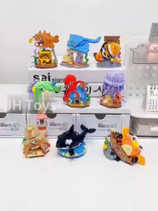 Underwater World Mini Building Blocks Marine Animals 3D Model Blocks Toys for Kids