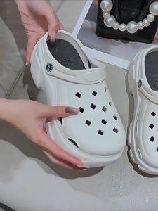 Crocs Style Womens slippers DIY Cute Cartoon Accessories Breathable Non-slip Slippers Cave Shoes for Ladies Home Shoe