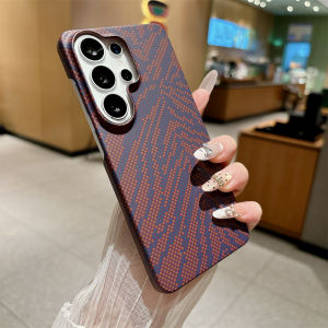 Kevlar Pattern PC Slim Phone Case For Samsung S25 S26 Plus S24 FE S23 S22 Ultra A57 A56 A55 A18 A17 A16 Protection Back Cover