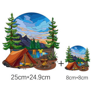 2pcs Outdoor Camping Sunrise Sunset Scenery DTF Sticker Heat Transfer Clothing Sticker Ironing DIY T-Shirt Washable Vinyl Patch