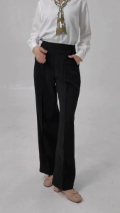 FAME | 9410583/4 | Structured Wide Leg Pants | Celana Panjang Lebar Wanita Detail Pleat