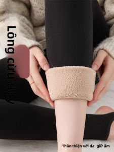 MiiOW | Quần lót dày dặn có lót lông cừu cho nữ MiiOW Quần dài ấm áp mùa thu đông Quần cotton cỡ lớn thường ngày