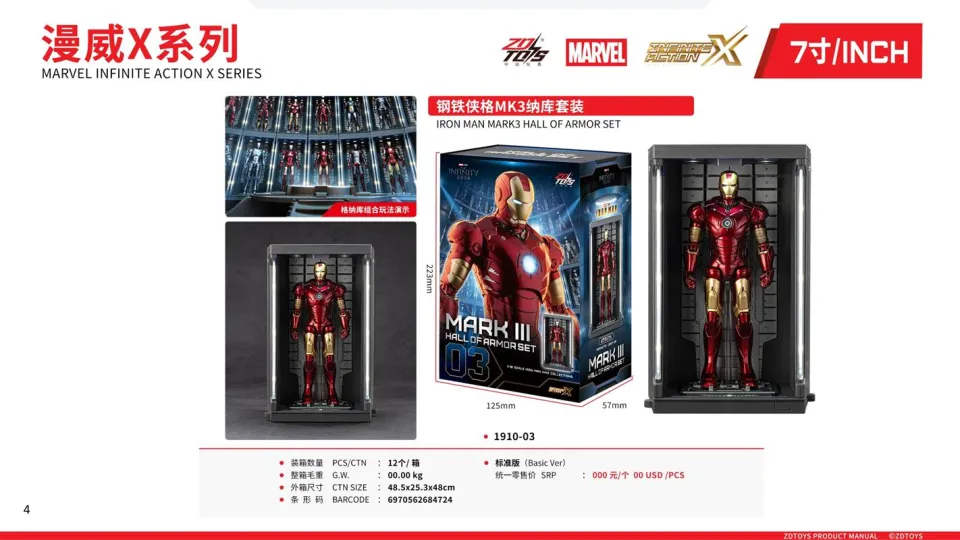 ZD Toys | New Zd Toys The Avengers Iron Man 1/10 18cm Mark1 Mark3