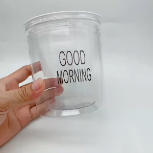CD120 - Chậu dưỡng trong suốt tự hút ẩm có rọ và dây hút nước – mẫu GOOD MORNING size 10x11cm