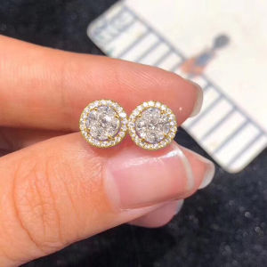 Huitan Classic Womens Stud Earrings Gold Color/Silver Color Crystal Cubic Zirconia Exquisite Female Earrings Versatile Jewelry
