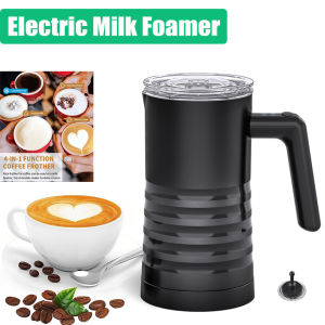 Milk Foamer Electric 4-In-1 Milk Foamer For Hot And Cold Milk Foam Warm Milk Non-Slip Grippy Shape Automatic Shutdown Milk Container