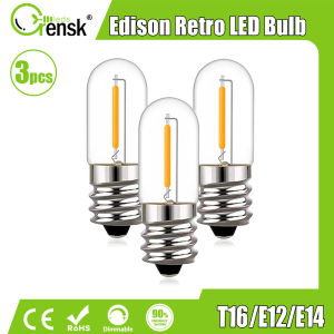 หลอดไฟเส้นใยย้อนยุคหลอดไฟเอดิสัน LED E14 E12หลอดแก้วหลอดไฟวินเทจ220V หลอดไฟหลอดไฟสีขาวอบอุ่นหลอดไฟไฟตกแต่งบ้านประหยัดพลังงาน90%