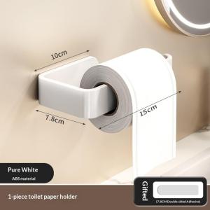 (ZYDD01) 1Pcs Wall Mounted Toilet Paper Holder Rustproof Thickened Plastic Storage Rack Bathroom Kitchen Toilet Accessories