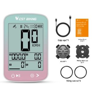 West Biking | WEST BIKING Máy Tính Xe Đạp Thông Minh GPS Màn Hình Chống Nước IPX7 24 Inch Đồng Hồ Đo Tốc Độ Xe Đạp Có Đèn Nền Tự Động Phụ Kiện Đồng Hồ Đo Quãng Đường Xe Đạp