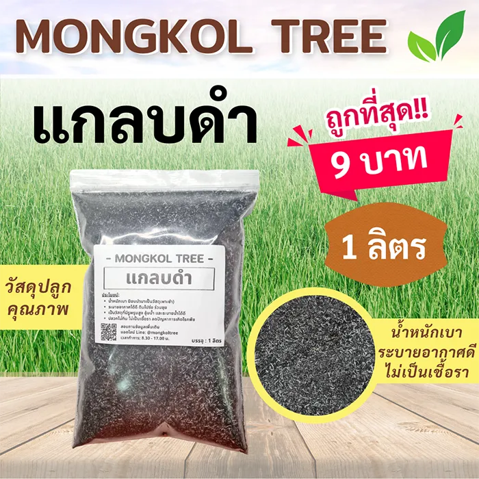 แกลบดำเผา 1 ลิตร ราคาประหยัด ป้องกันเชื้อรา