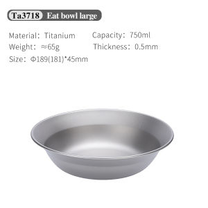 Tiartisan Titanium Camping Meal Bowl Plates Utensils Outdoor Hiking Ultralight Portable Stackable Salad Dishes Tableware Set