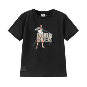 เสื้อยืดคอกลมแขนสั้นพิมพ์ลายเรือการ์ตูนสำหรับเด็ก Puma เสื้อผ้าเด็กผู้ชายและเด็กผู้หญิง เสื้อผ้าเด็กสไตล์ลำลอง