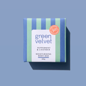 Green Velvet | Body Soap: Peppermint & Lavender - สบู่อาบน้ำสูตรวีแกน จากส่วนผสมธรรมชาติ กลิ่นหอมผ่อนคลาย เพื่อผิวชุ่มชื่นและสมดุลย์
