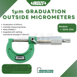 INSIZE 1μm GRADUATION OUTSIDE MICROMETER  INSIZE 3210-25A