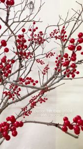 Nhánh Đào Đông Trang Trí Tết Phụ Kiện Đào Đông 12 Quả Trang Trí Cành Đào Đông