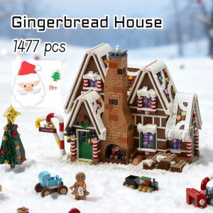 1447pcs New Arrival gingerbread house santa Claus elk gingerbread men Creative Winter Village 10267 bricks childrens gifts