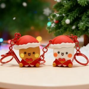 Cute Bubu Dudu Keychains Christmas Tree Decorations Yier Panda Bear Pendants Home Decor Backpack Bag Ornaments Car Accessories