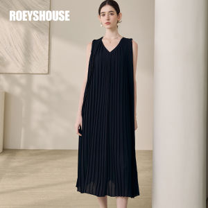 Roey s house | Elegant Black Spacious Flared Sleeveless Dress