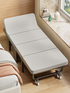 Thickened Four-Fold Office Nap Bed Steady Folding Bed Single Person Bed Temporary Bed for Office Nap Foldable Bed