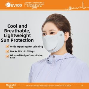 UV100 | Sun Protection Full Face Mask Opening for Drinking Plus Size
