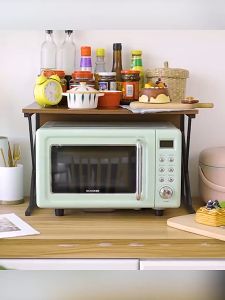 kitchen cabinet rak organizer rack shelf storage Dustproof kitchen cabinet rack Microwave cabinet Kitchen storage rack 微波炉置物架