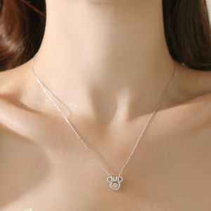 Disney Minnie Vòng cổ cho phụ nữ mặt treo hoạt hình vòng cổ cho cô gái 925 Bạc món quà sinh nhật