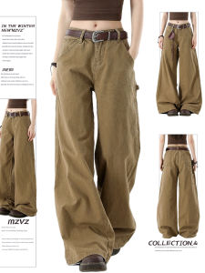 MZVZ | Quần Jeans Nữ Dài Rộng Kiểu Cổ Điển
