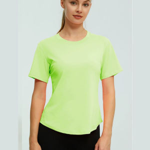 เสื้อโยคะเซ็กซี่สำหรับผู้หญิง เสื้อยืดกีฬาไร้ตะเข็บ เสื้อผ้าออกกำลังกาย แขนสั้น เสื้อโยคะ เสื้อยิม เสื้อวิ่ง ชุดออกกำลังกาย เสื้อกีฬาผู้หญิง