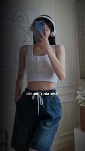 Quần short jeans ống rộng có kiểu dáng lưng thun phong cách trẻ trung năng động