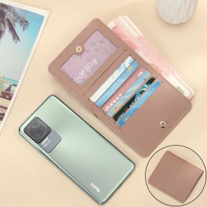 Top Layer Cowhide RFID Anti-Magnetic Short Wallet Simple Car Stitching Line Genuine Leather Ultra-Thin Multi-Card Slot Womens Wallet