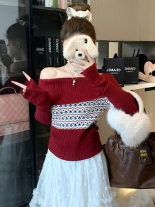 GUZILIAN | เสื้อสเวตเตอร์คอวีแขนยาวลายทางสีบล็อกสไตล์ฝรั่งเศสสำหรับผู้หญิง เสื้อสเวตเตอร์ถักทรงเข้ารูปสั้น เสื้อผ้าทำงานสไตล์เกาหลี