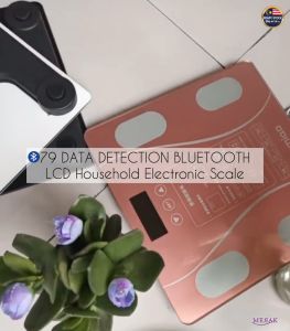 Bluetooth Digital Body Scale Electronic Bathroom Household Glass Scale Timbang Badan USB APP