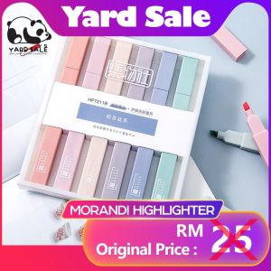 6Colors Fluorescent Morandi Highlighter set Macaron Highlight Pastel Pen Marker Replace Zebra Stabilo Mildliner集物社荧光笔莫兰迪
