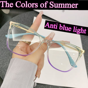 New Version of Cat Eye Womens Large Frame Flat Light Glasses Anti Blue Light Korean Plain Frame Accessories Eyewear&Accessories