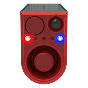 Solar Motion Sensor Alarm with Remote Control Home Security Alarm Animal Repeller 129dB Loud Sound Noise Maker