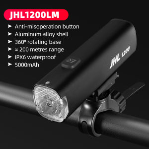 【Local Delivery】ROCKBROS Bike Headlight 1200LM 5000mAh High Brightness MTB Road Bike Front Light Waterproof 360° Rotation Bicycle Flashlight