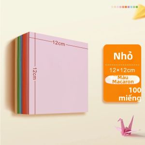 100/200/300 Chiếc Giấy Origami Hai Mặt Vuông Màu Trơn Cho Trẻ Em DIY Thêu Sò Thủ Công Trang Trí Nhiều Màu Handmade Giấy Gấp